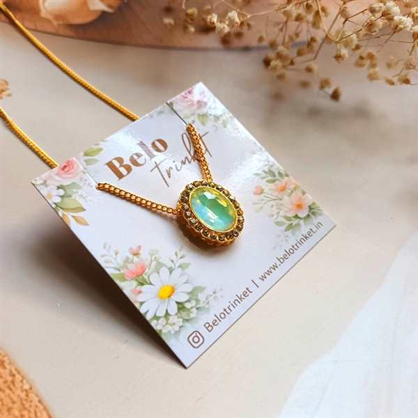 Dainty Aurora Borealis Crystal Gold Plated Pendant 