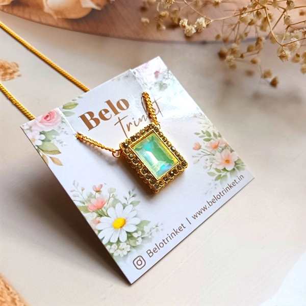 Dainty Clear  Aurora Borealis Crystal Gold Plated Pendant 