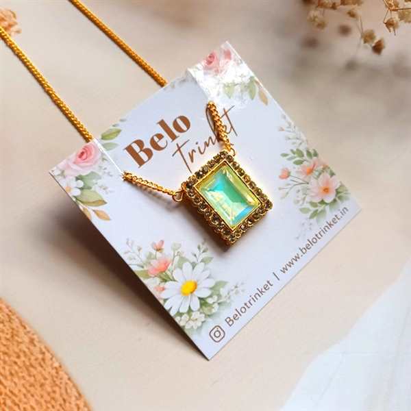 Dainty Clear  Aurora Borealis Crystal Gold Plated Pendant 