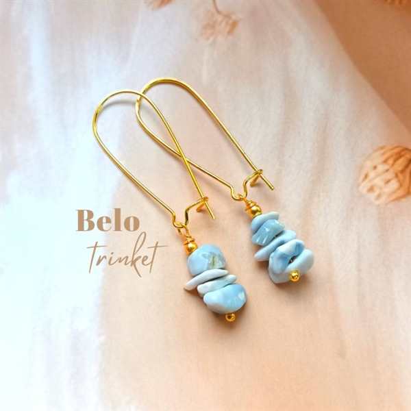  Dainty Crystal gemstone handmade golden earrings