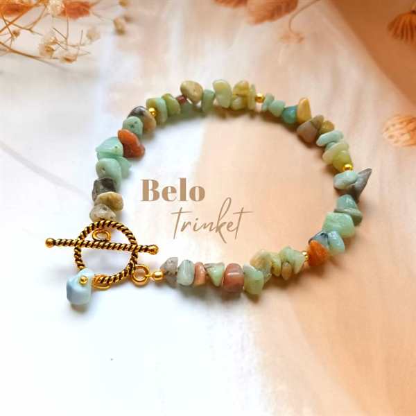 Dainty Golden Minimalist amazonite  gemstone Bracelet