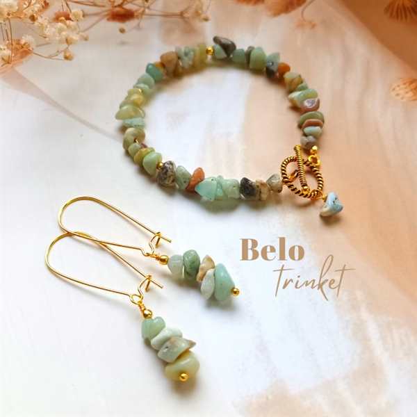 Dainty Golden Minimalist amazonite  gemstone Bracelet