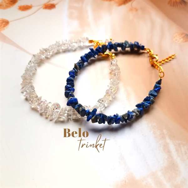 Dainty Golden Minimalist blue lapis gemstone Bracelet