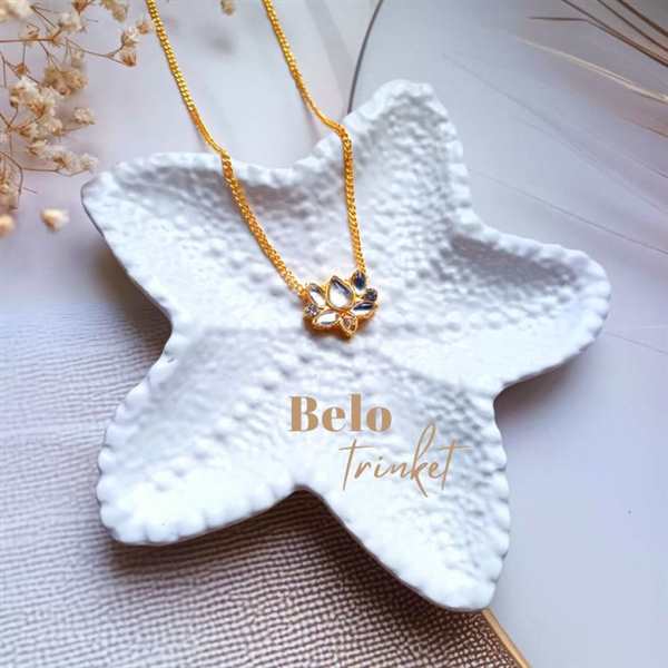 Dainty Lotus Pendant Necklace Gold Plated Chain