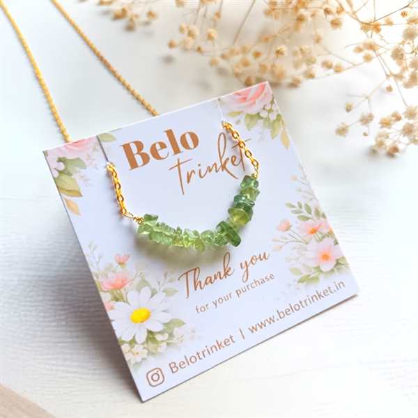  Dainty Peridot Crystal golden Necklace