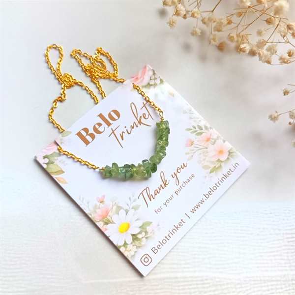  Dainty Peridot Crystal golden Necklace