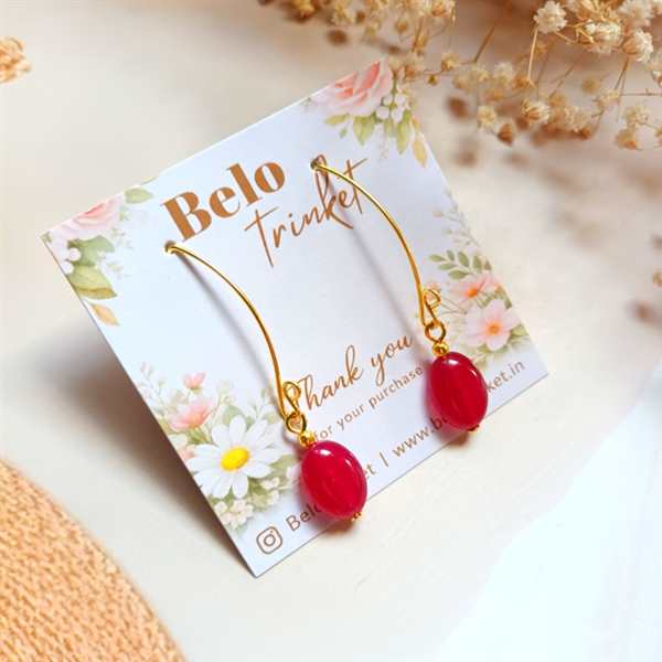 Dainty agate dangler gemstone earrings