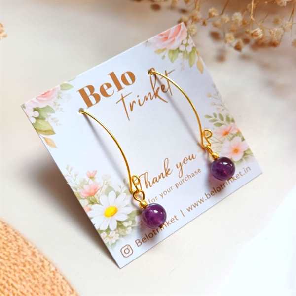 Dainty amethyst dangler gemstone earrings