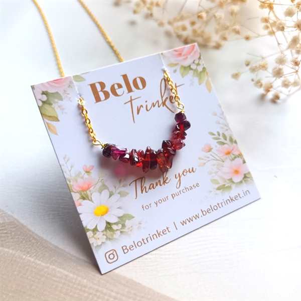  Dainty garnet Crystal Necklace