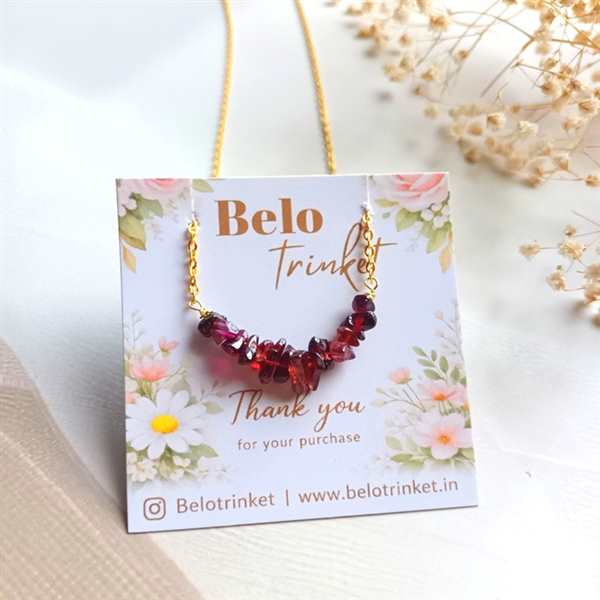  Dainty garnet Crystal Necklace