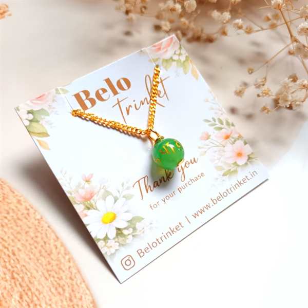 Dainty green mantra dangler gemstone pendant