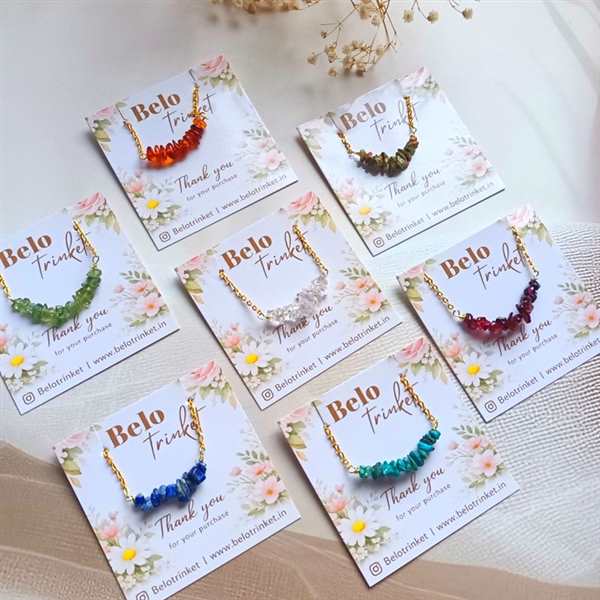  Dainty natural crystal golden Necklace