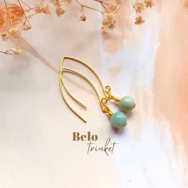 Dainty pastel amazonite dangler gemstone earrings