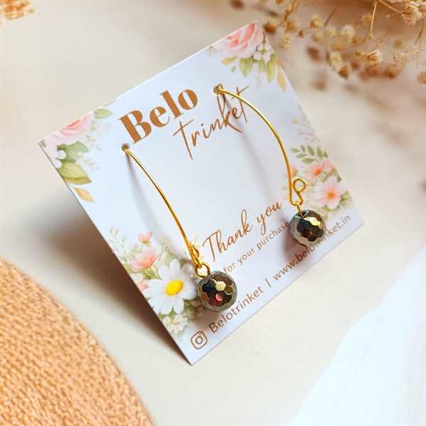 Dainty pyrite dangler gemstone earrings