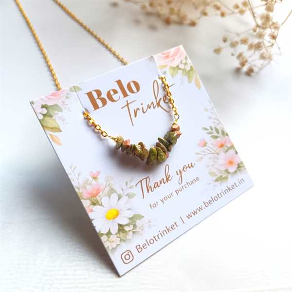 Unakite Dainty Crystal Necklace